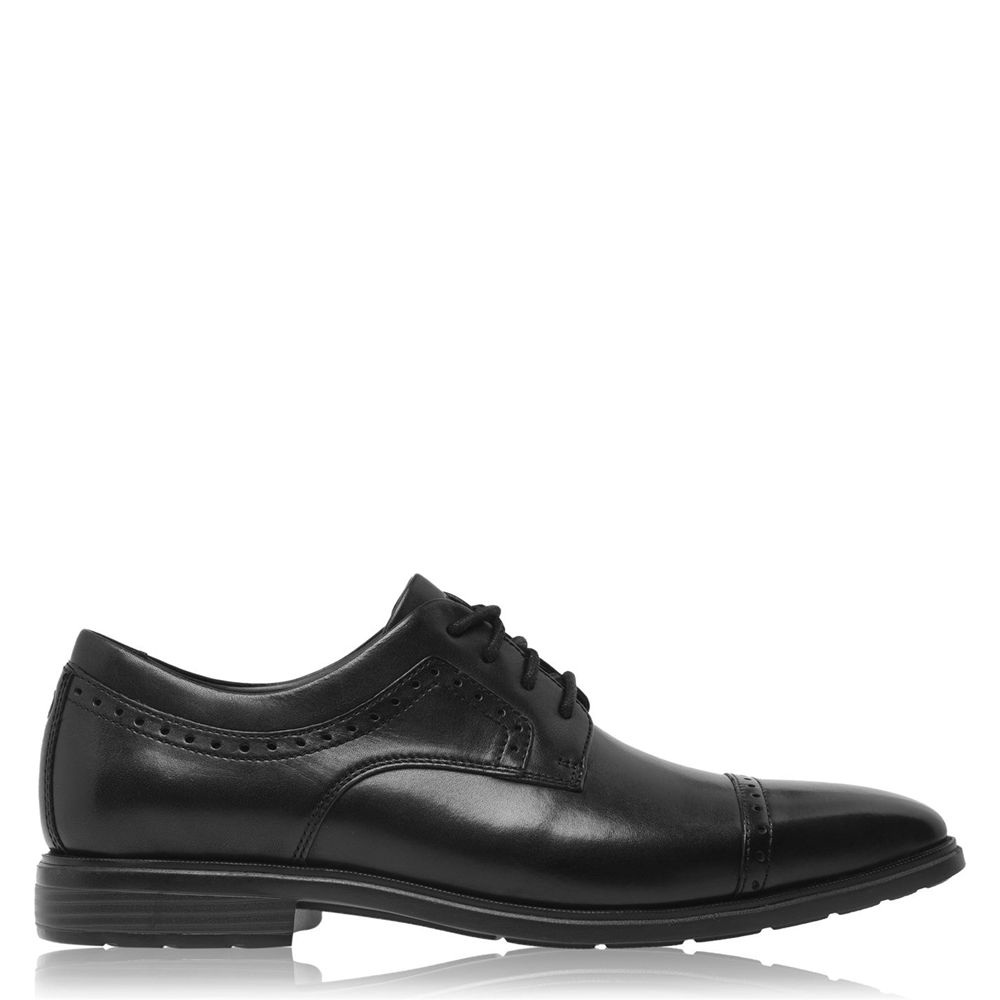 Rockport Men's Dressports Business Cap Toe Dress Shoes - Black - USA (0268IODNM)